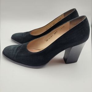 Salvatore Ferragamo Black Suede Heels